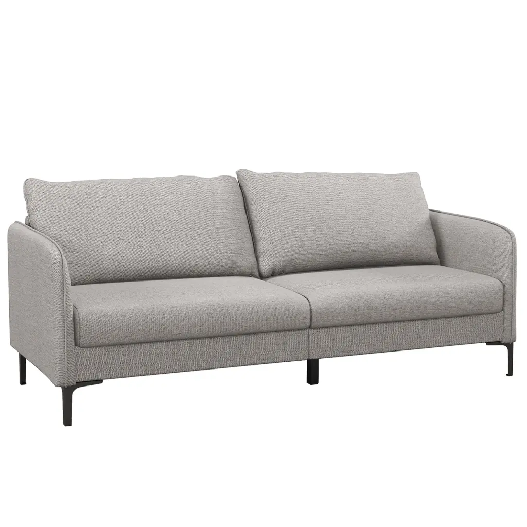Costway Modern 76 Loveseat Sofa Couch Living Room Apartment Dorm Metal Legs Gray