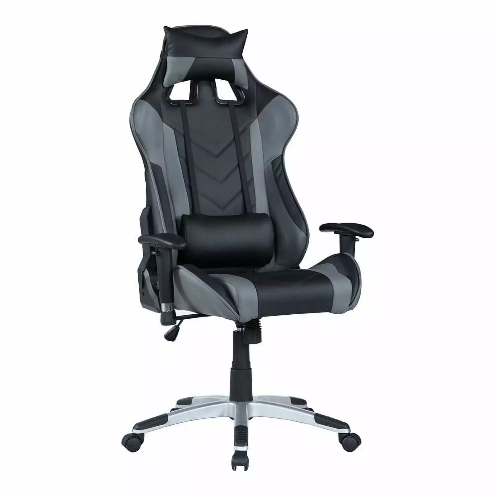Milan 53.9 Modern Steel PU Ergonomic Computer Chair Black