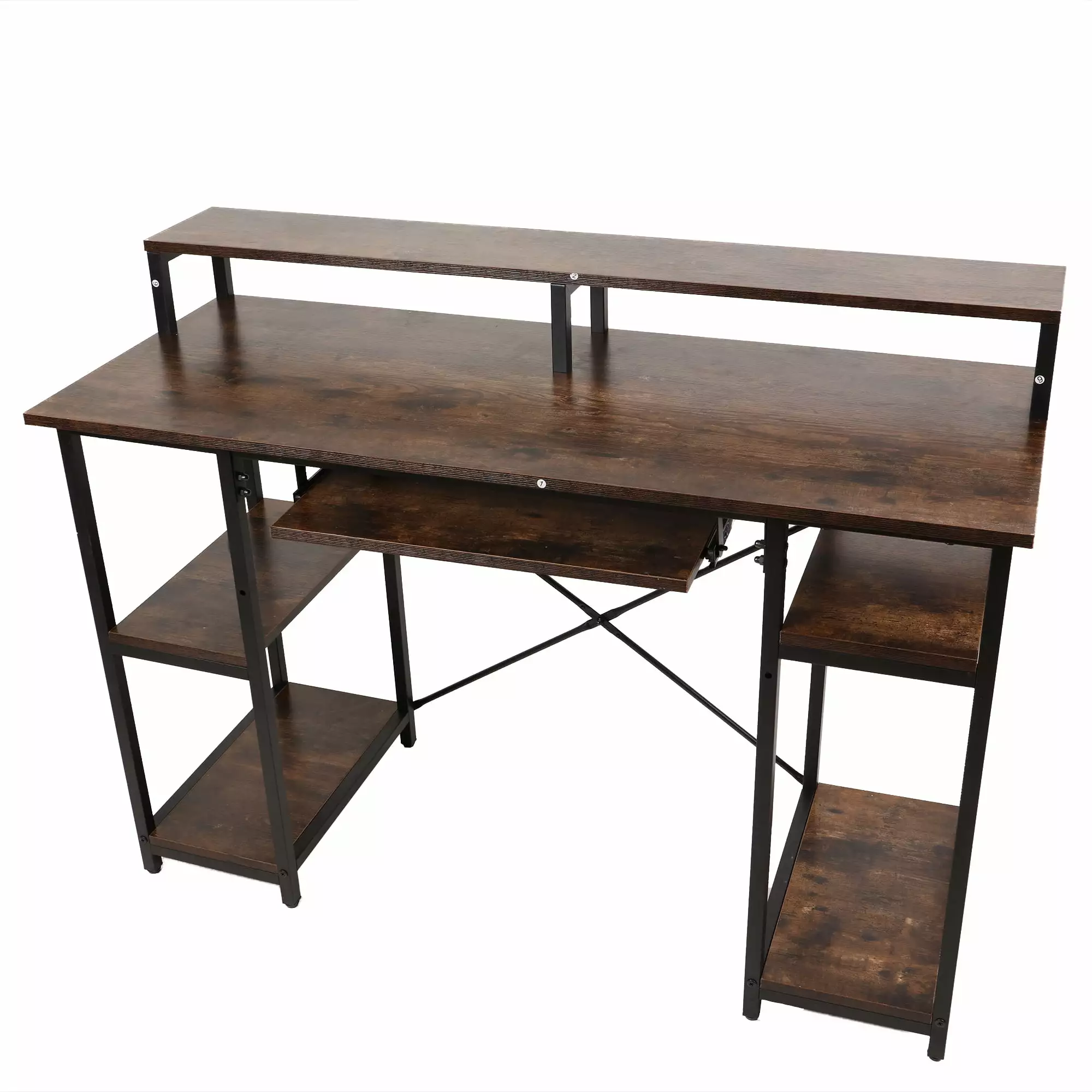 Computer Desk Shelves Gaming Writing Desk Study PC Table Workstation Office Bedroom Auccyt