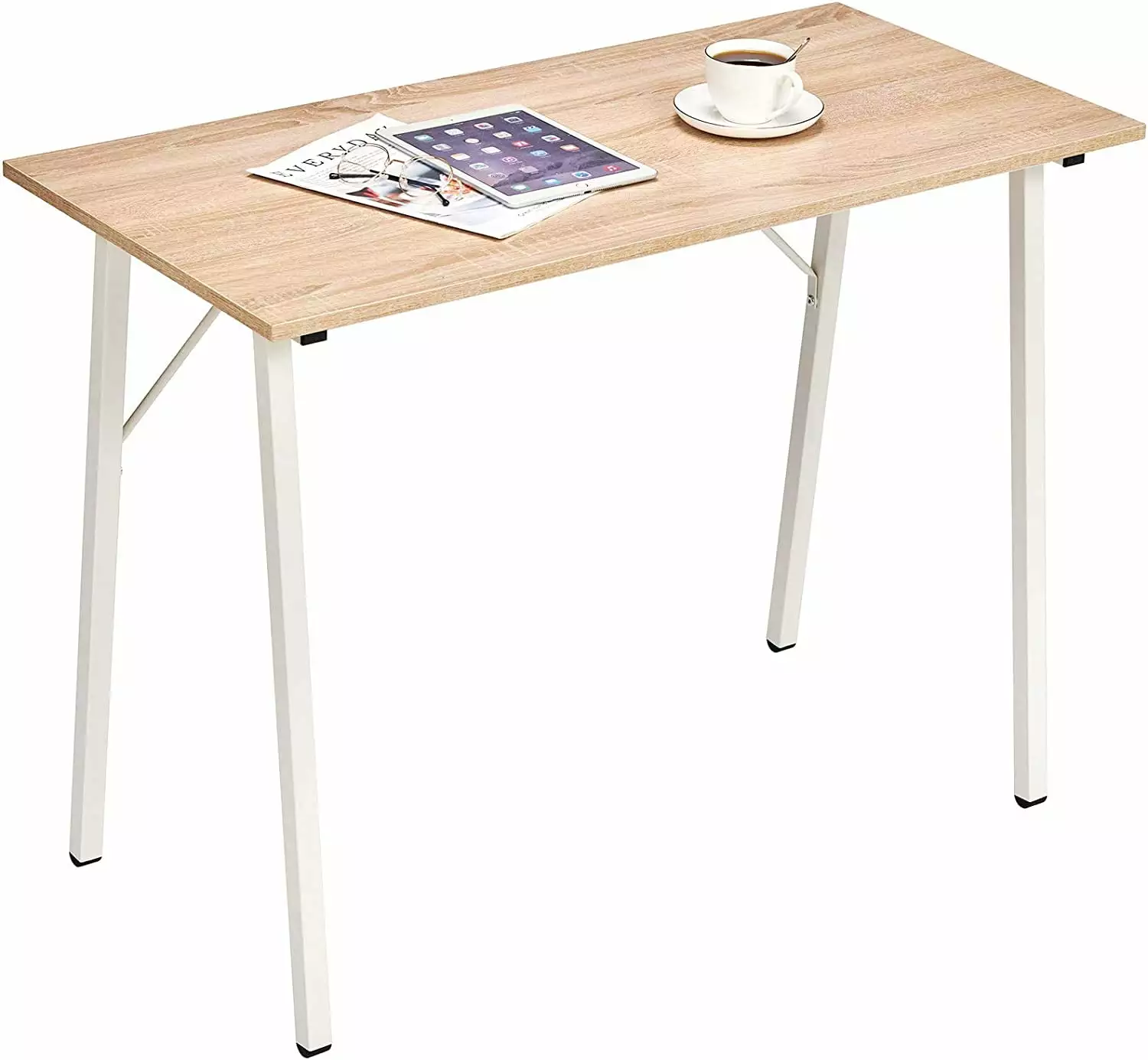 Modern I-Shaped Black Computer Desk Study Writing Table Home Office Laptop Desk Sturdy Work Table 39.4L x 18.9W x 29.1H CE...