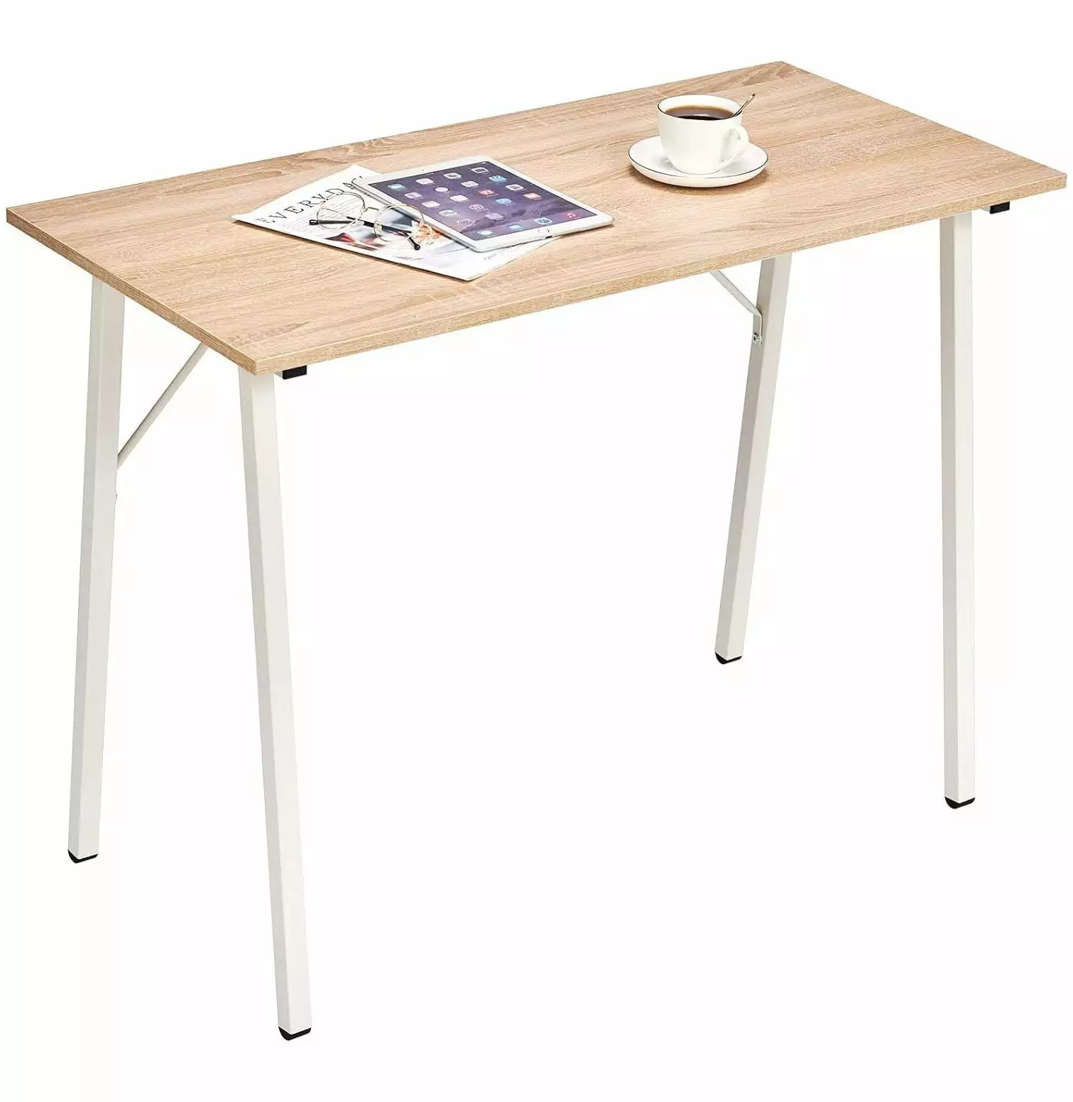 Modern I-Shaped Black Computer Desk Study Writing Table Home Office Laptop Desk Sturdy Work Table 39.4L x 18.9W x 29.1H Ci...