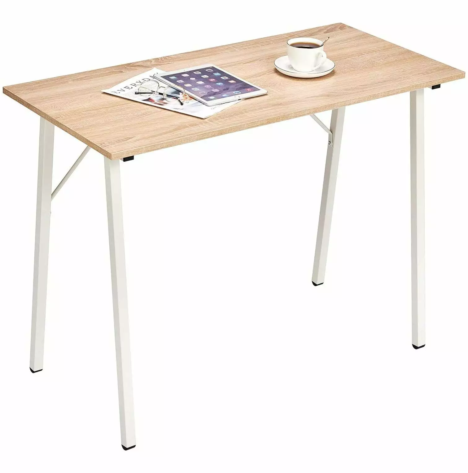 Modern I-Shaped Black Computer Desk Study Writing Table Home Office Laptop Desk Sturdy Work Table 39.4L x 18.9W x 29.1H Co...
