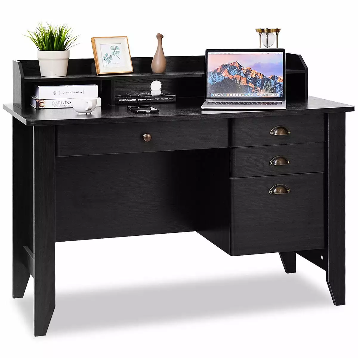 Costway Computer Desk - Black PC Laptop Writing Table Workstation Students