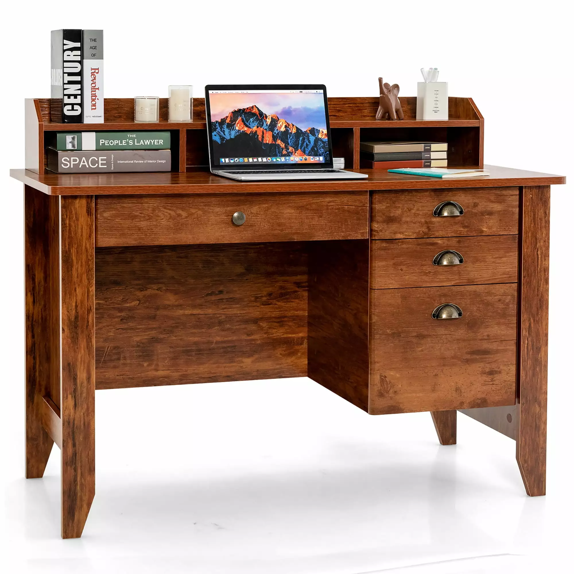 Costway Computer Desk Rustic Laptop Writing Table Student Study Furniture