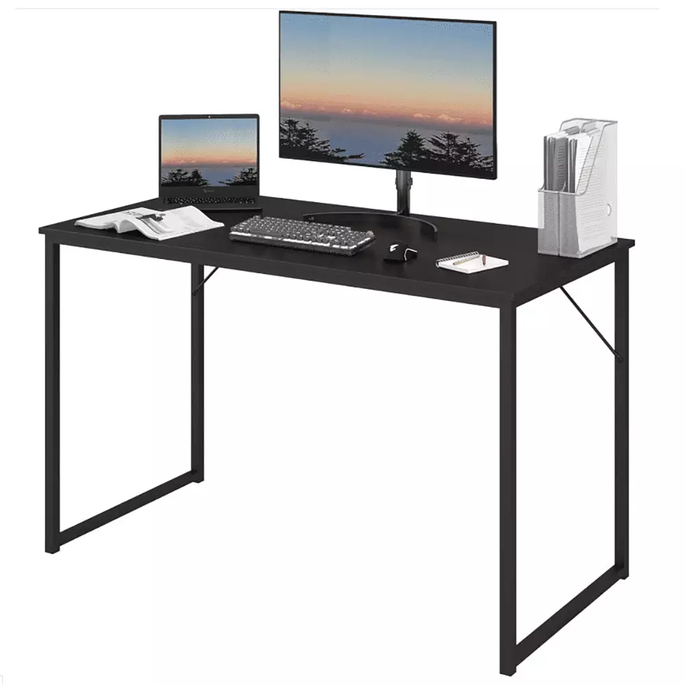48 Inch Modern Simple Computer Desk Home Office Study Writing Gaming Black DQMARTY