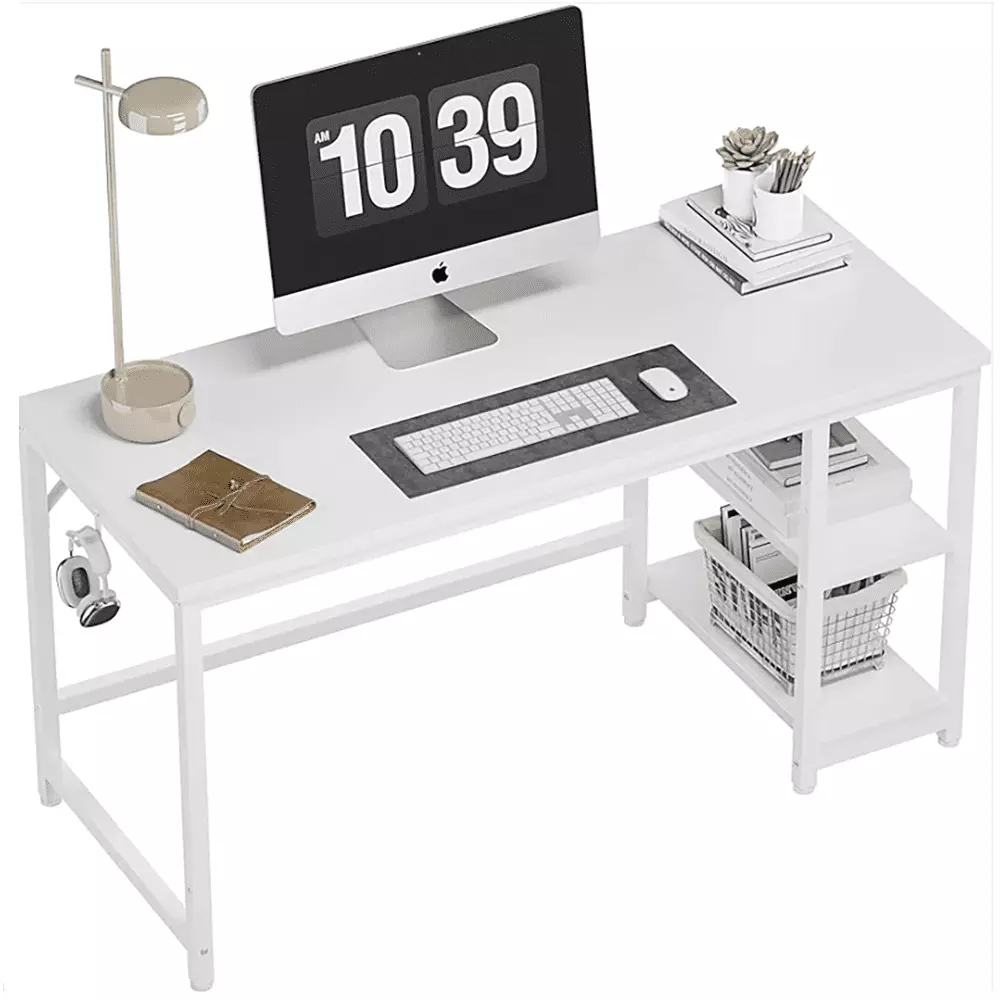 2 Tier Industrial Modern Laptop Desk Spliced Panels - 55 Inches DQMARTY
