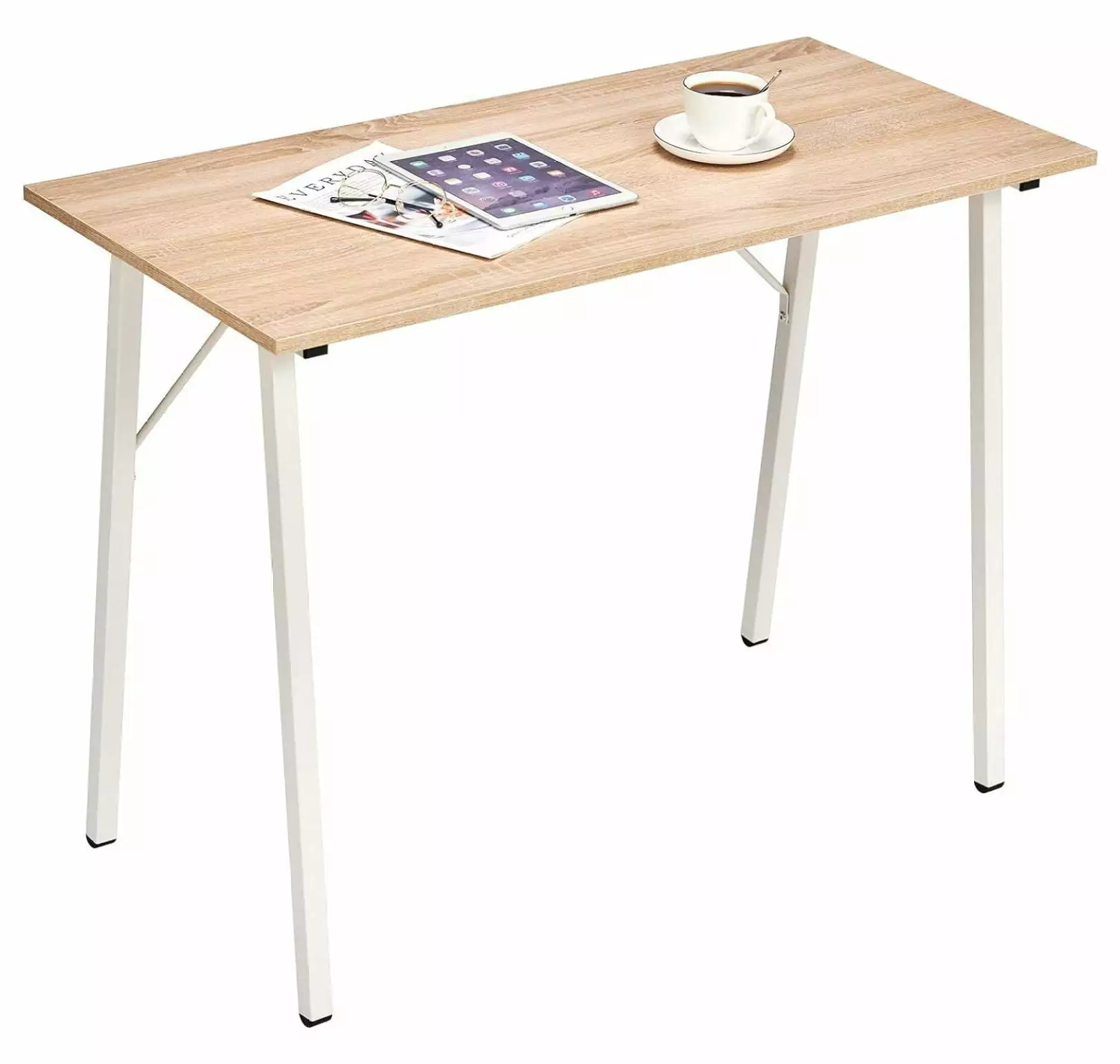 39.4 Inch Small Computer Desk Study Writing Table Home Office I Shaped Black Modern Desk Sturdy Work Table PC Wood Compute...