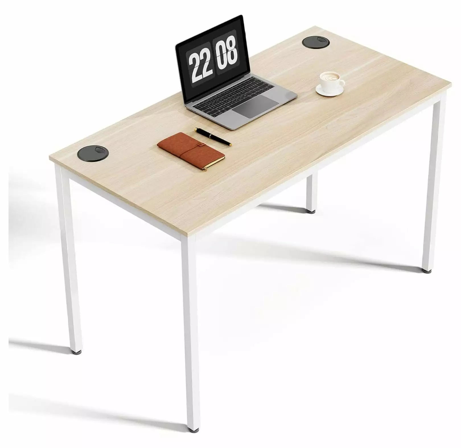 47-Inch White Home Office Computer Desk Modern Simple Sturdy Work Study Writing PC Gaming Table Drevy