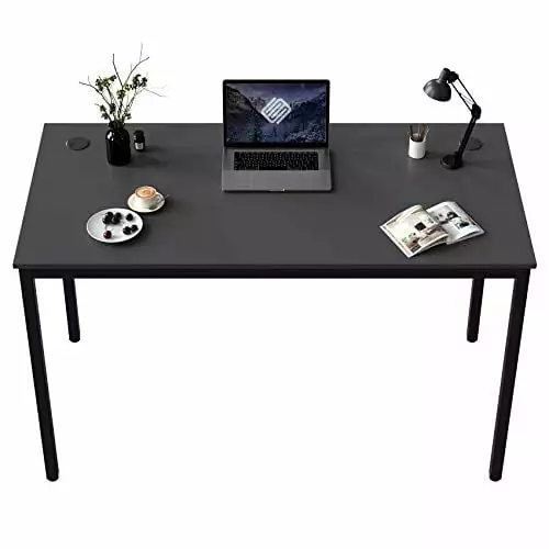 EUREKA ERGONOMIC 39 Inch Simple Computer Desk Cable Management Sturdy Writing PC Laptop Table Home Office Black