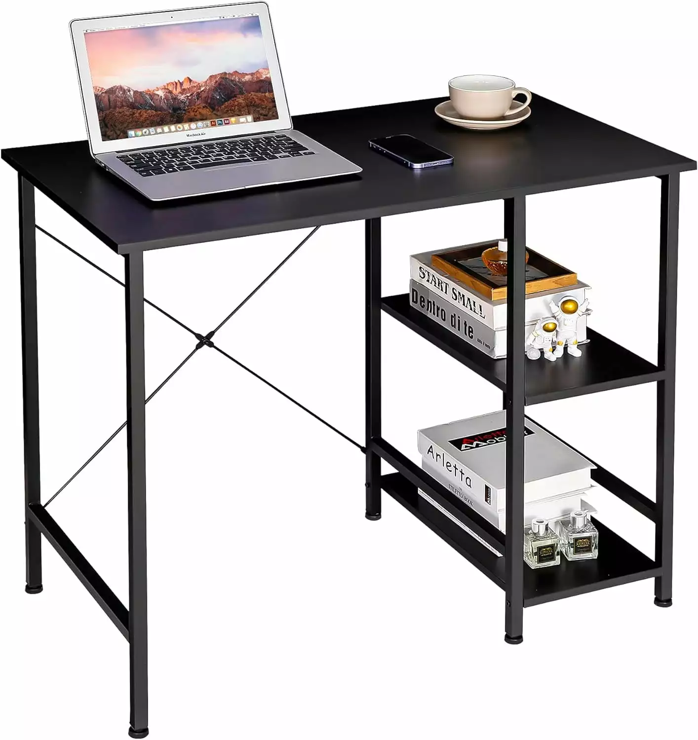 36 Inch Small Computer Desk Storage Shelves Student Study Writing Table Bedroom JINMAI