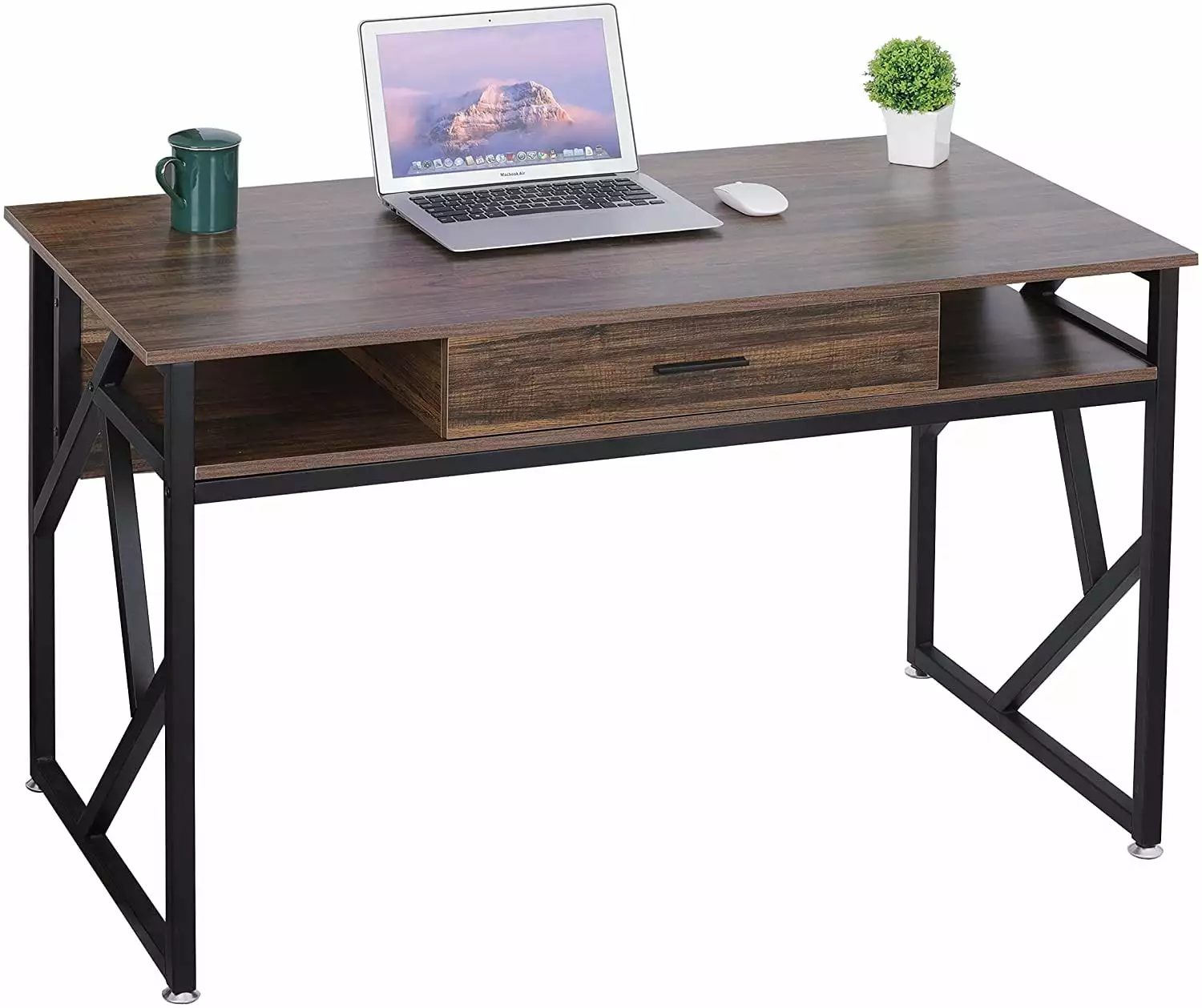 Lafuria 47 Inch Computer Desk Home Office Laptop PC Table Drawer Wood Grain