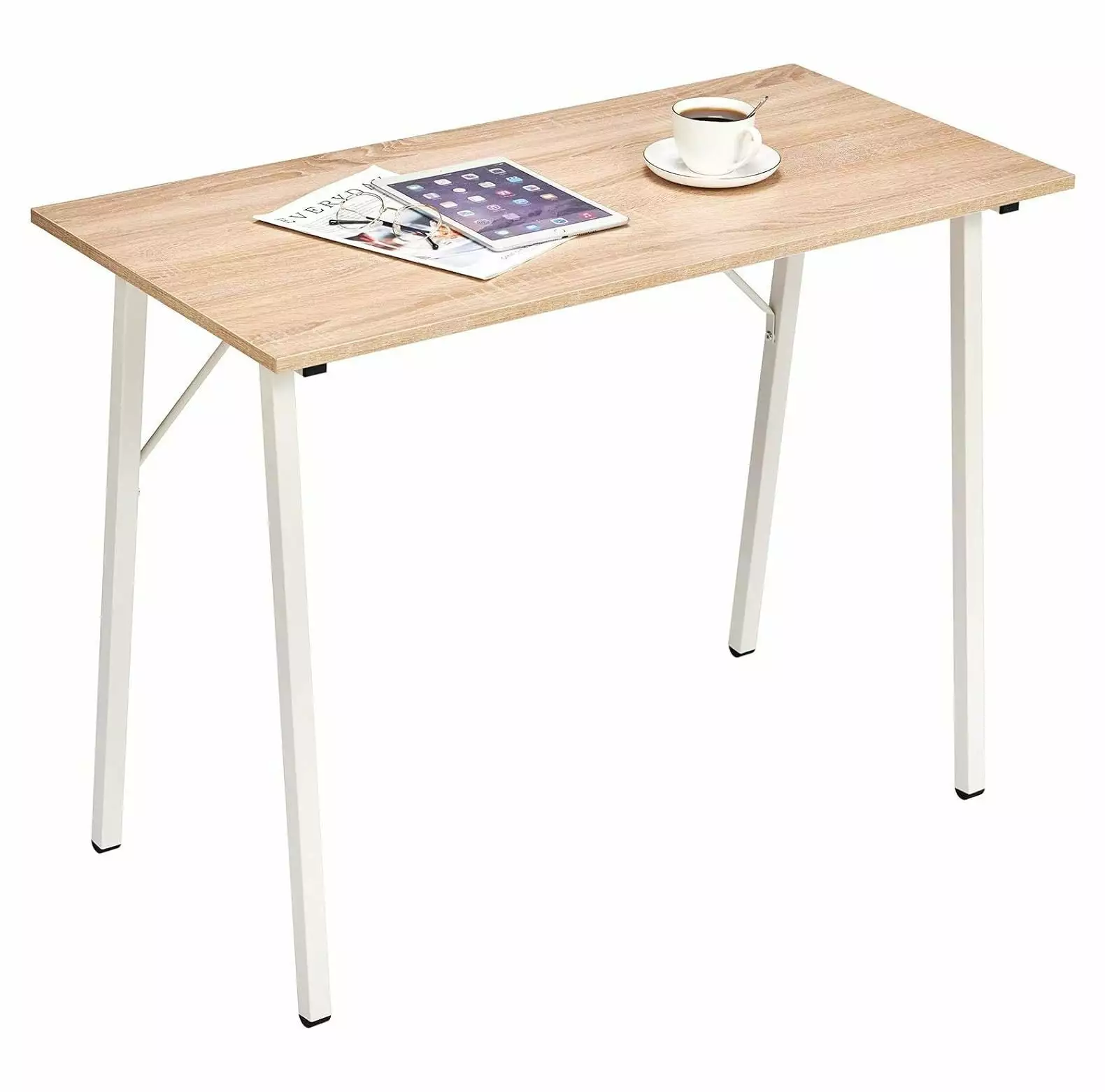 Modern I-Shaped Black Computer Desk Study Writing Table Home Office Laptop Desk Sturdy Work Table 39.4L x 18.9W x 29.1H Lwory