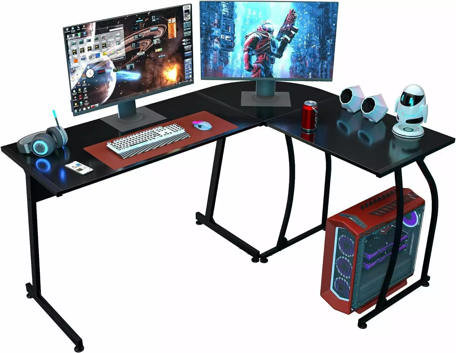 L Shaped Home Office Desk Corner Computer Gaming Laptop Table Workstation Study and Work NOBRAND