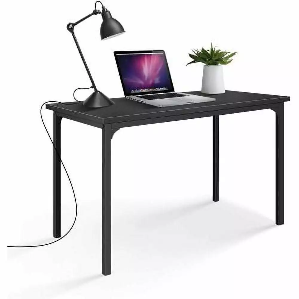 Simple Deluxe Modern Black Computer Desk Home Office Working Studying Writing or Gaming Super Dope