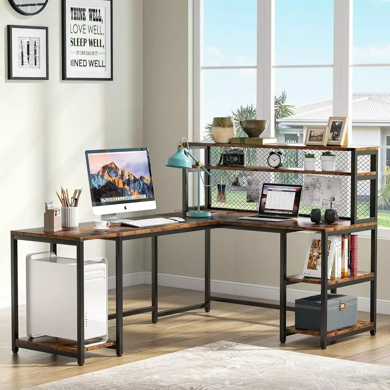 67 Large Computer Desk Hutch Office Study Writing Tribesigns