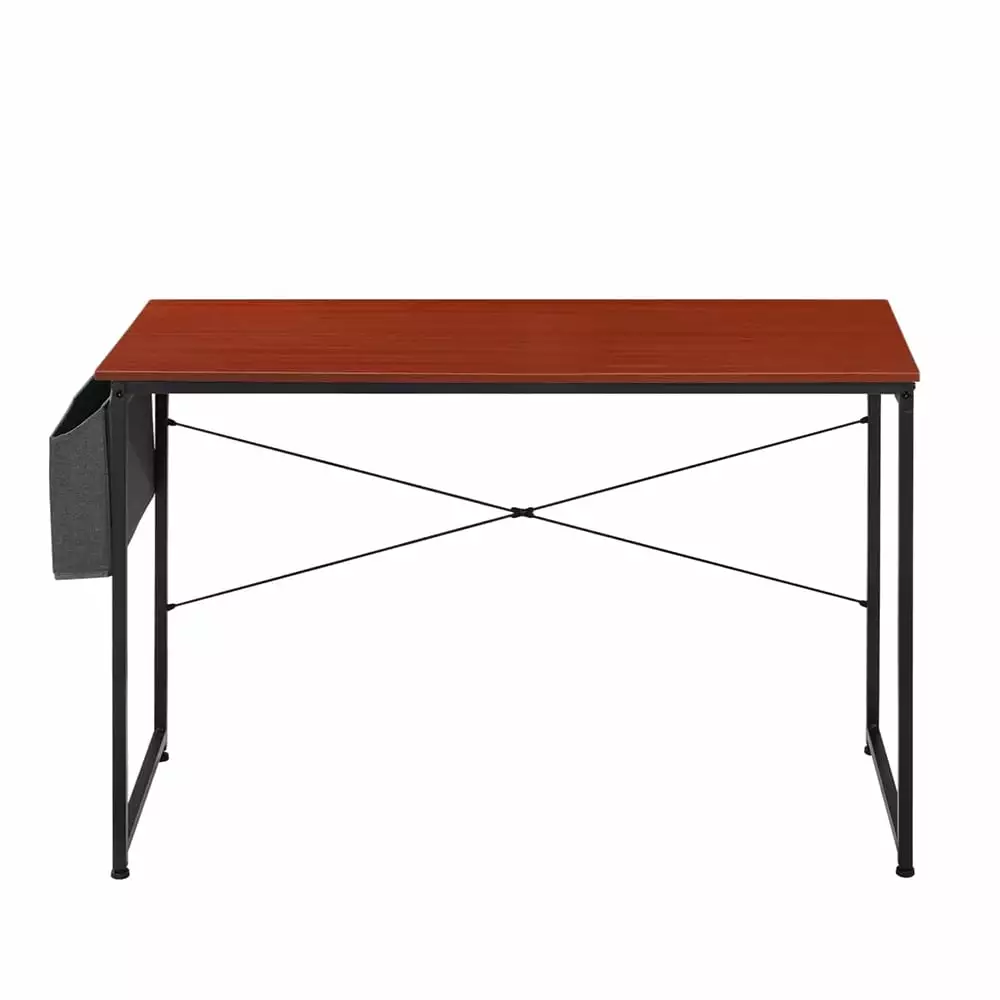 40 Inch Home Office Computer Desk Storage Bag Modern Simple Laptop Table Reddish Brown Unbrand