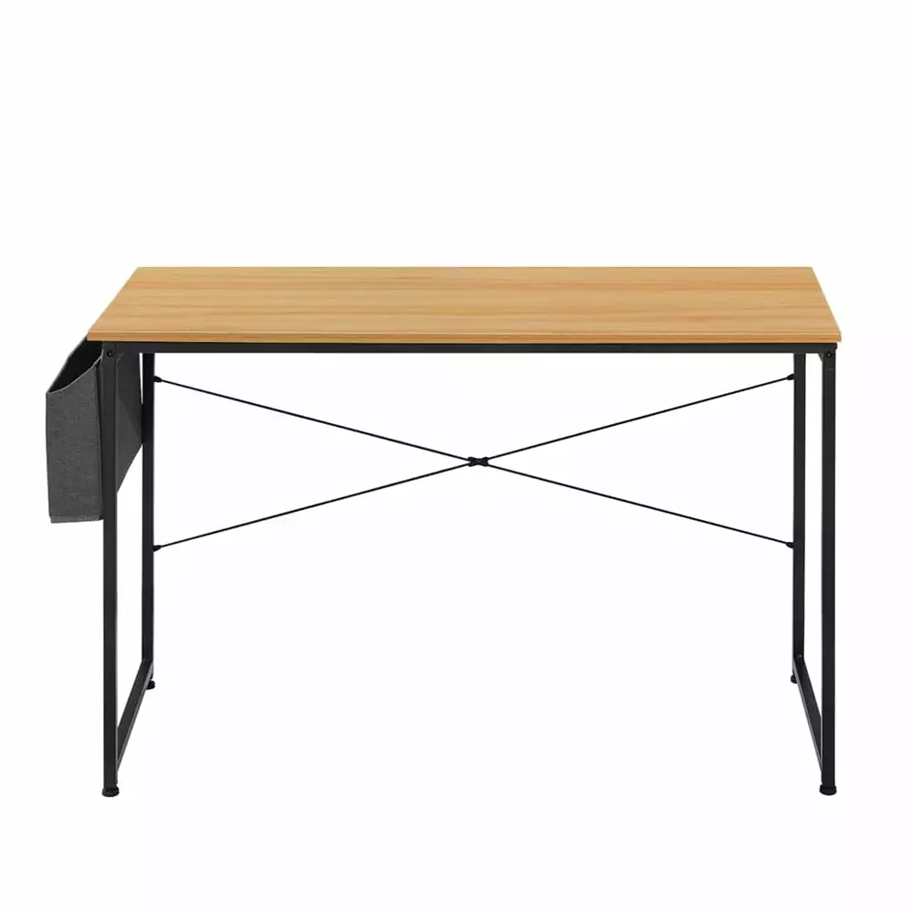 40 Inch Home Office Computer Desk Storage Bag Modern Simple Laptop Table Light Brown Unbrand