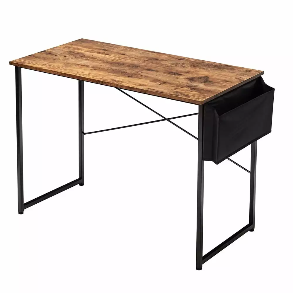 47 Inch Rustic Brown Home Office Computer Desk Storage Bag Study Writing Table Small Spaces Unbrand
