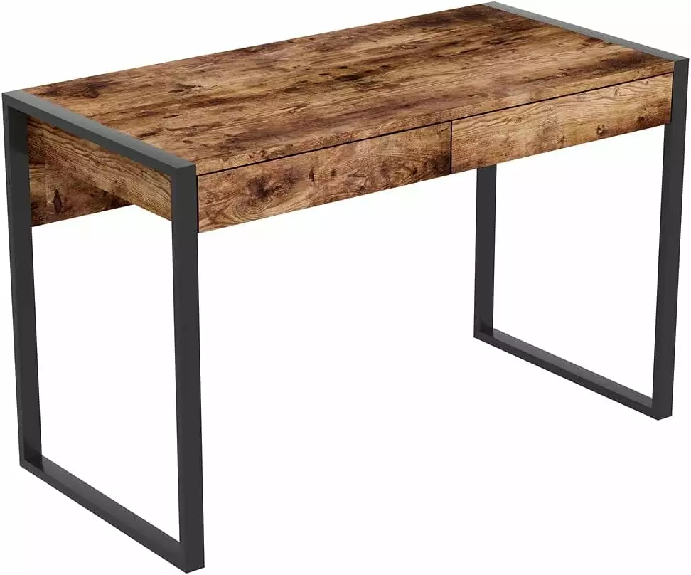 Safdie & Co. 47inch Reclaimed Wood Computer Desk 2 Drawers Home Office unbrended