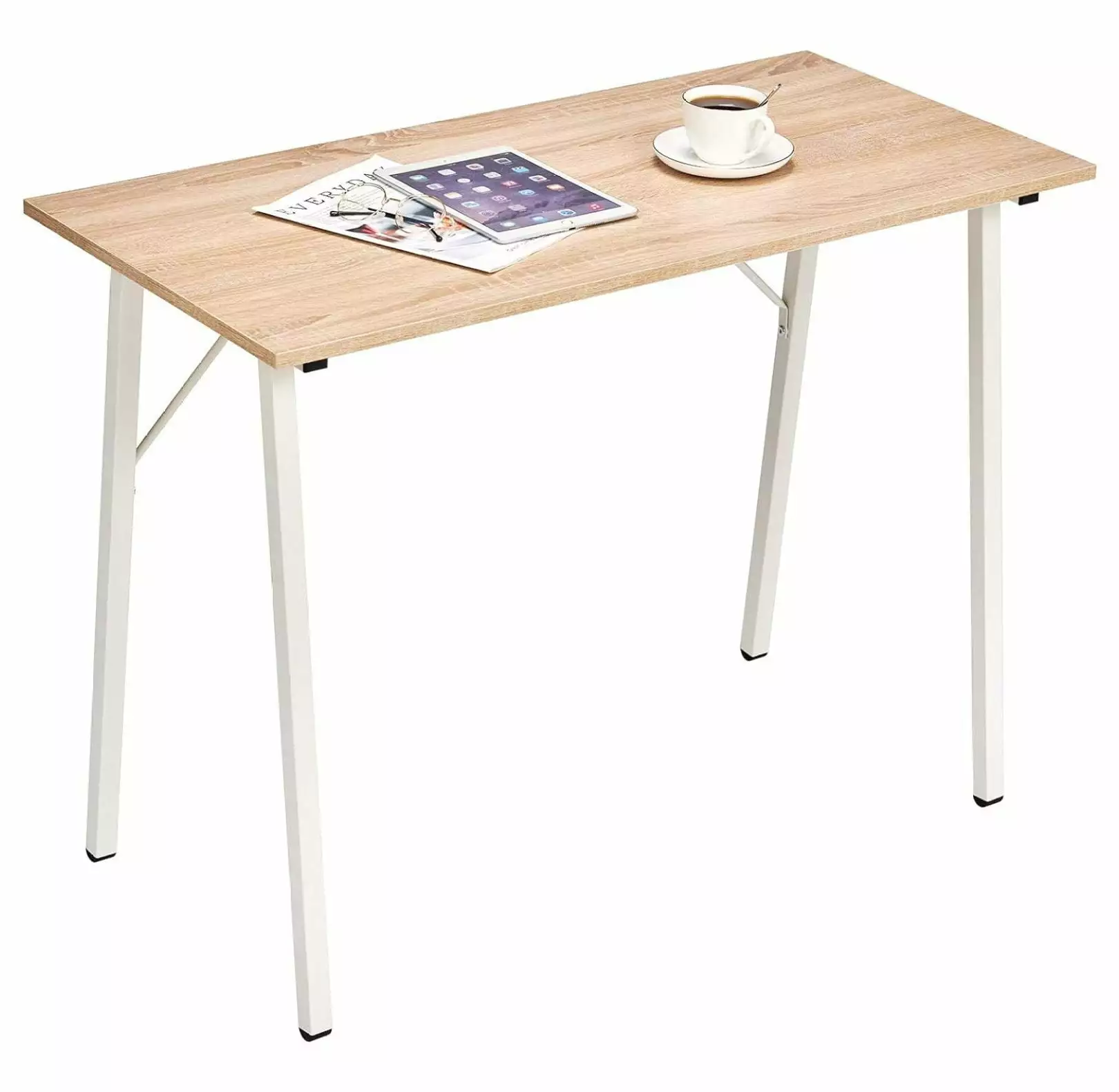 Modern I-Shaped Black Computer Desk Study Writing Table Home Office Laptop Desk Sturdy Work Table 39.4L x 18.9W x 29.1H We...