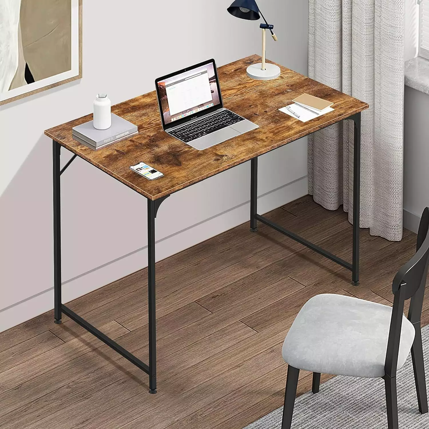 32 Inch Computer Desk Home Office Writing Desk Wood PC Study Table Modern Simple Style Laptop Table Vintage WRP