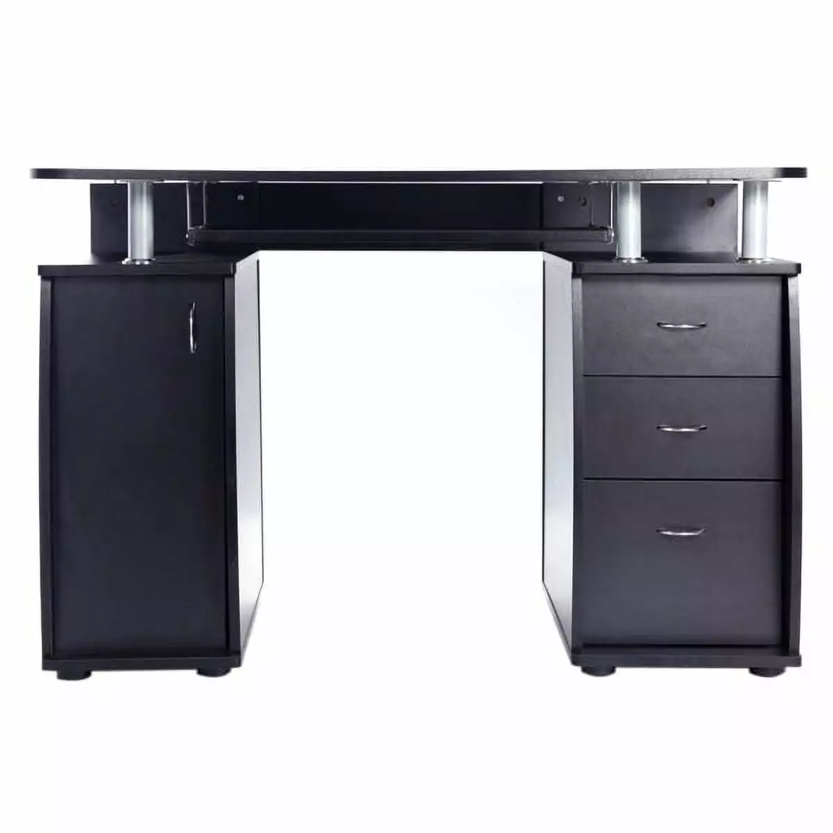 15mm MDF Portable 1pc Door 3 Drawers Computer Desk Black Compact Home Office Furniture YTTX