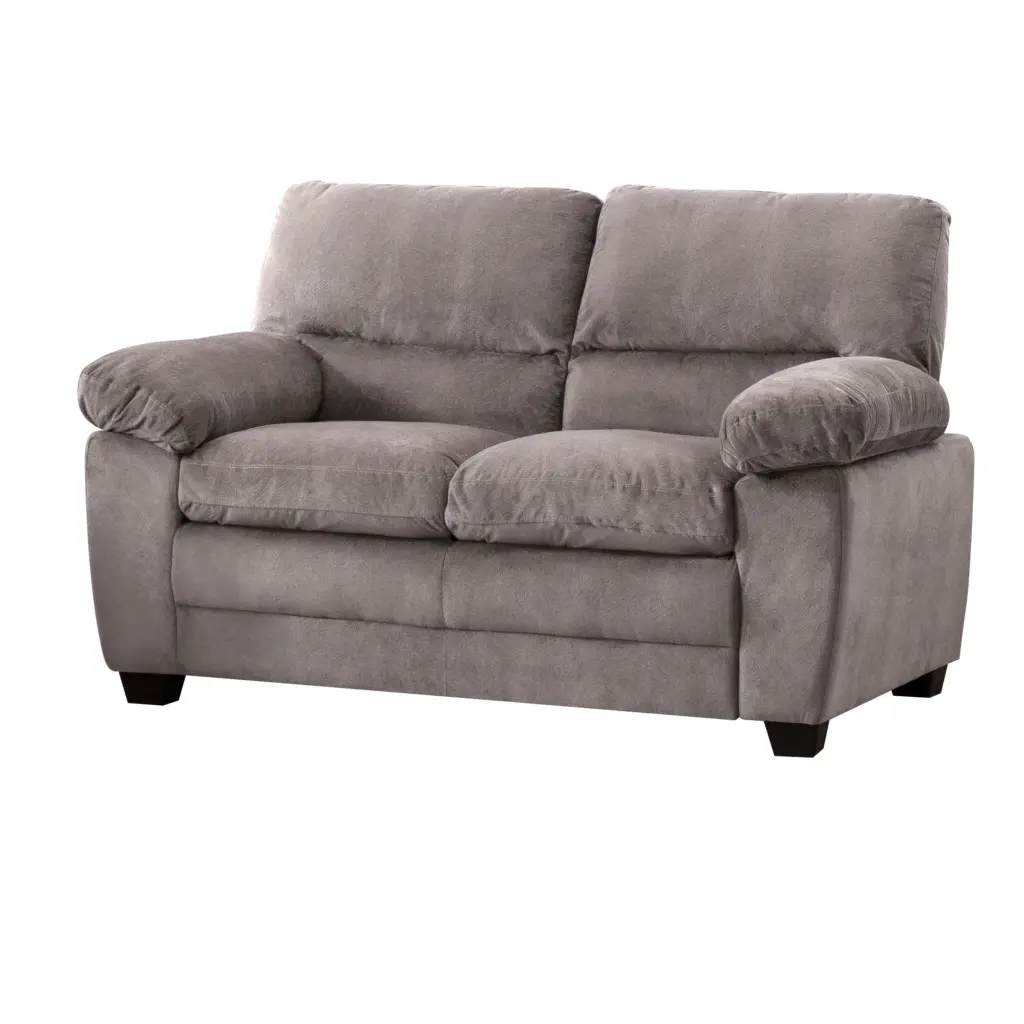 AC Pacific Contemporary Plush Polyester Soft Velvet Living Room Loveseat Dark Gray