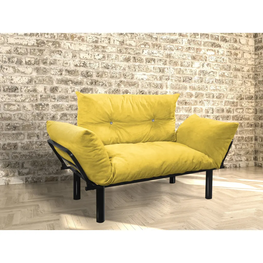 Foam and Metal Contemporary Loveseat Yellow Modern Living Rooms Bed Bath & Beyond