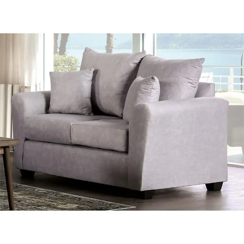 Furniture America Argan Contemporary Fabric Upholstered Loveseat Gray