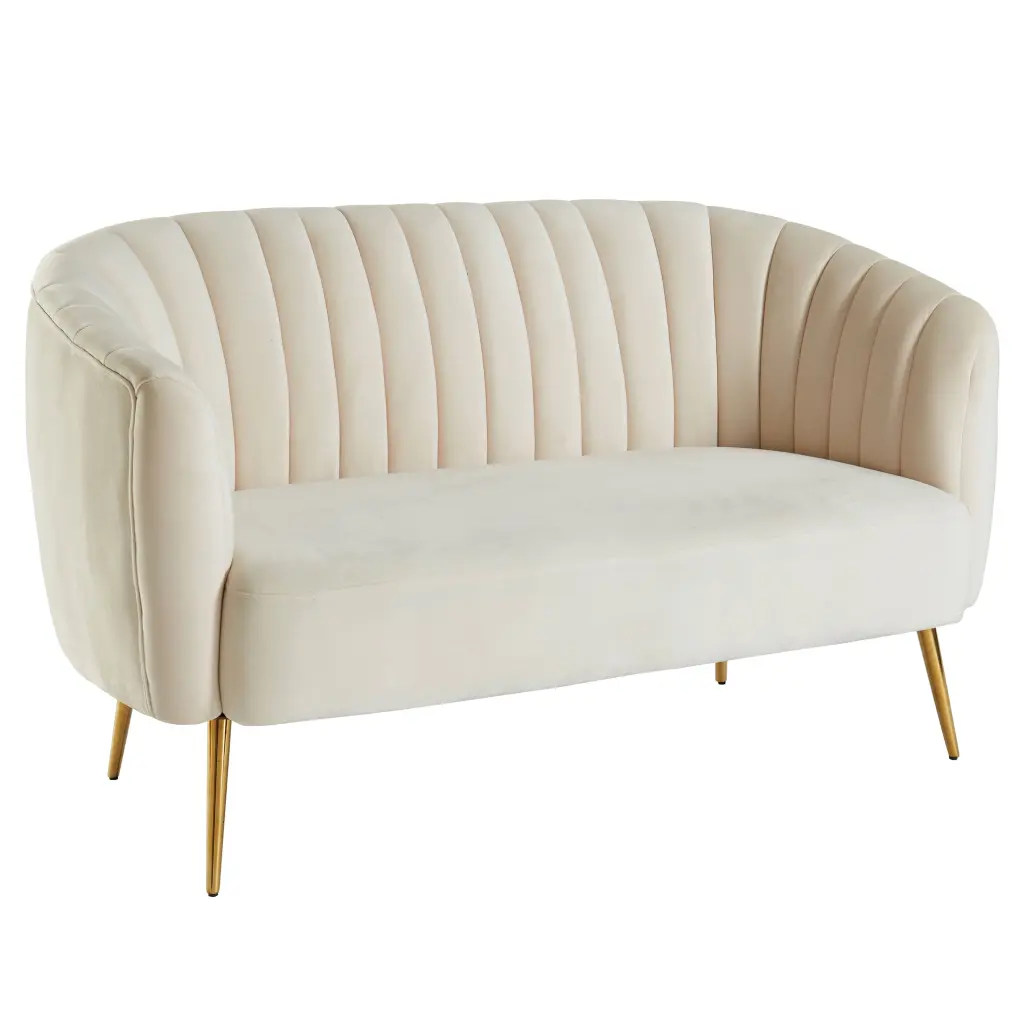 Furniture America Darque Contemporary Ivory Loveseat - Elegant Sofa Small Spaces