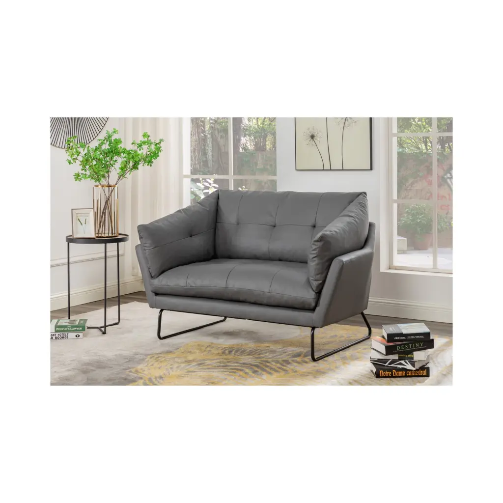 Maykoosh Beachy Boho Vegan Leather Contemporary Loveseat Stylish Comfortable Sofa