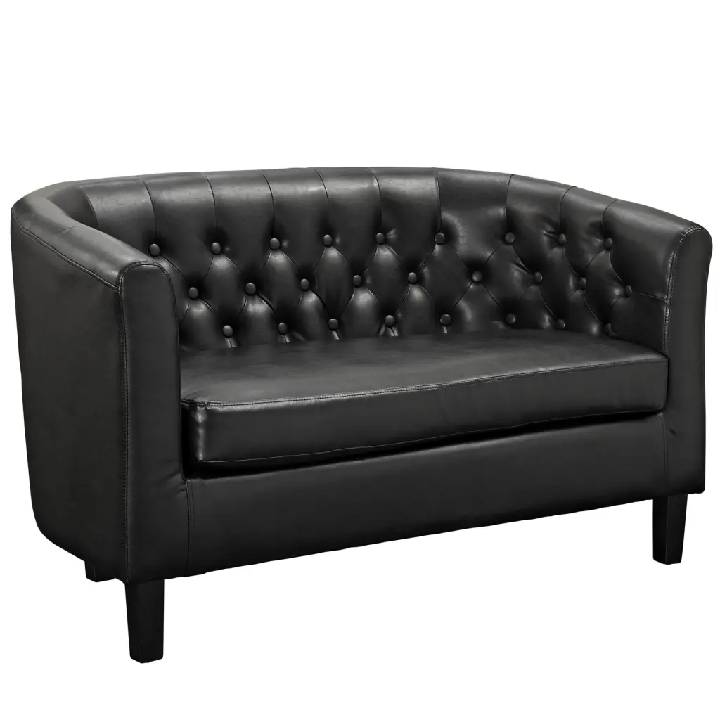 Modern Contemporary Living Room Two Seater Loveseat Black Stylish Spaces