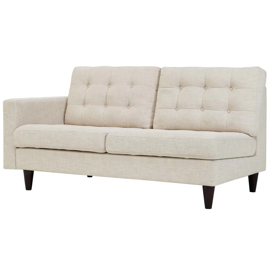 Modern Contemporary Urban Design Living Room Lounge Club Lobby Loveseat Sofa Beige Fabric