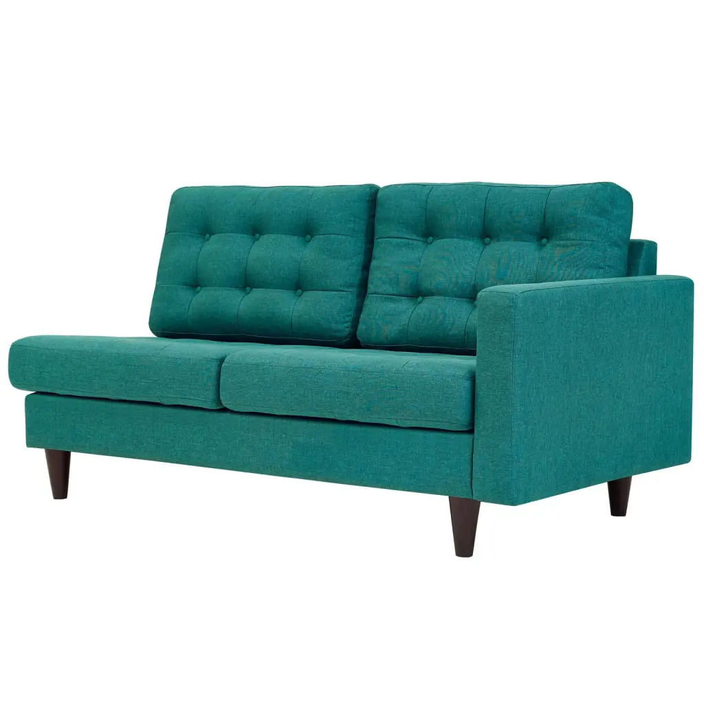 Modern Contemporary Urban Design Loveseat Sofa Aqua Blue Fabric
