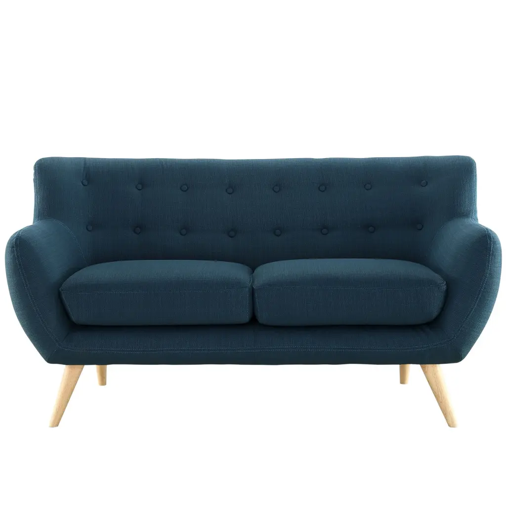 Modern Contemporary Loveseat Navy Fabric - Stylish Living Room Sofa Modï¿½ï¿½