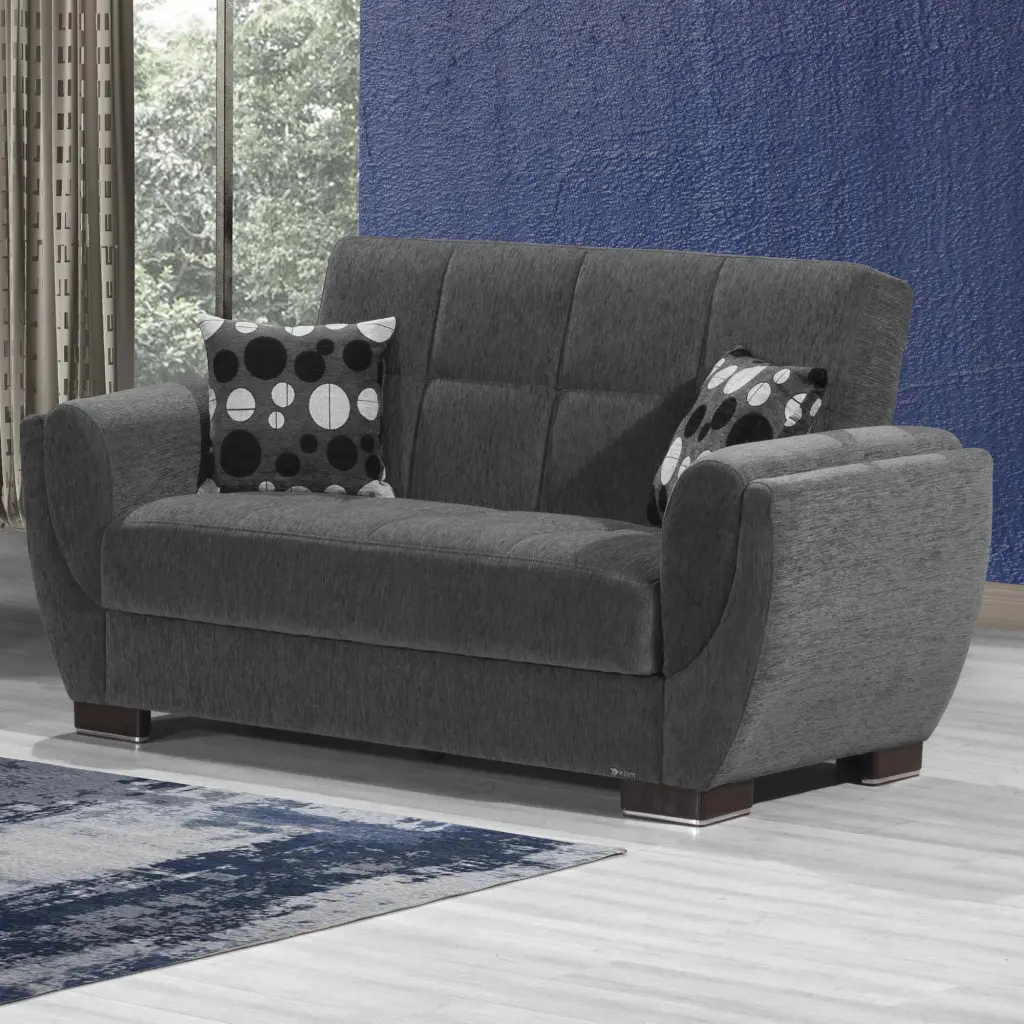 AIR ARMADA Loveseat 119 Dark Gray Modern Living Room Ottomanson