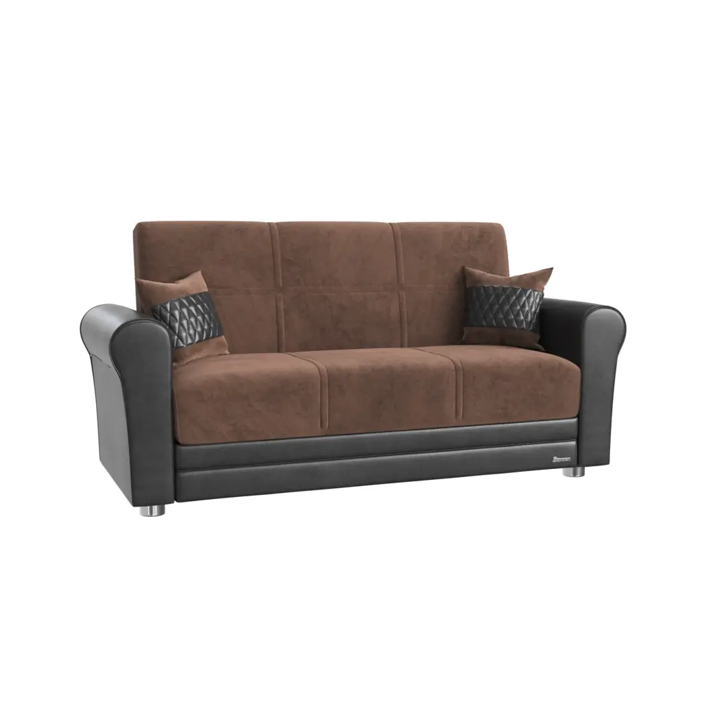 Avalon New Loveseat Nano Brown Comfortable Living Room Sofa Ottomanson