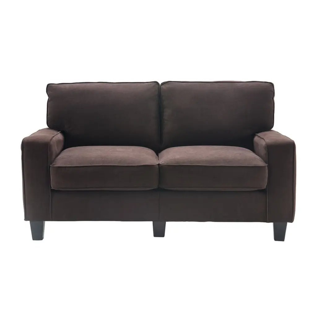 Pemberly Row Modern Palisades 61 Loveseat Dark Brown