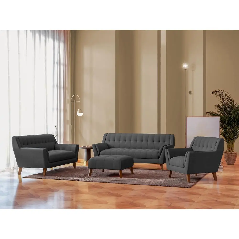 Wallace & Bay Browning Charcoal Pebble Loveseat Cozy Living Room