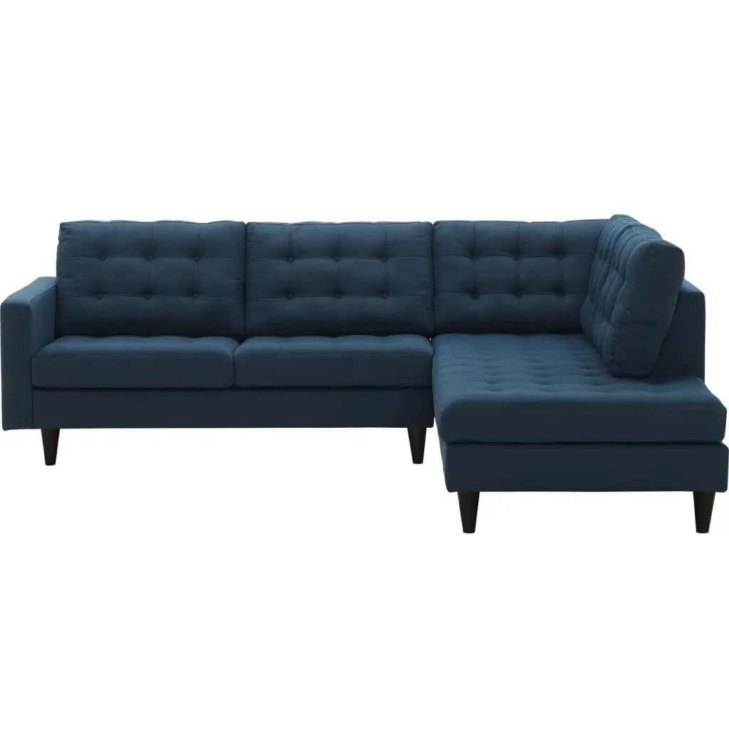 Modern Contemporary Urban Design Navy Blue Fabric Sectional Sofa
