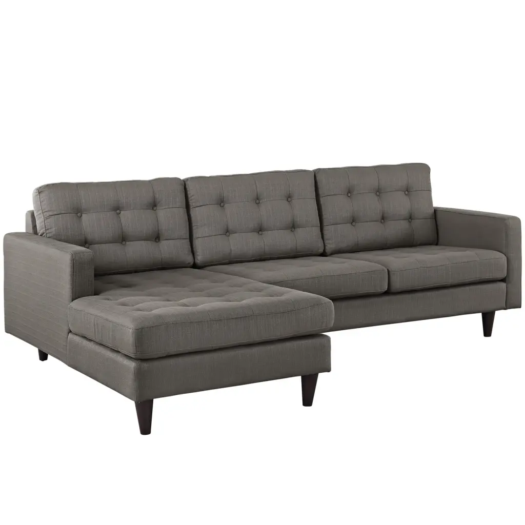 Modern Urban Contemporary Left-Arm Sectional Sofa Grey Fabric