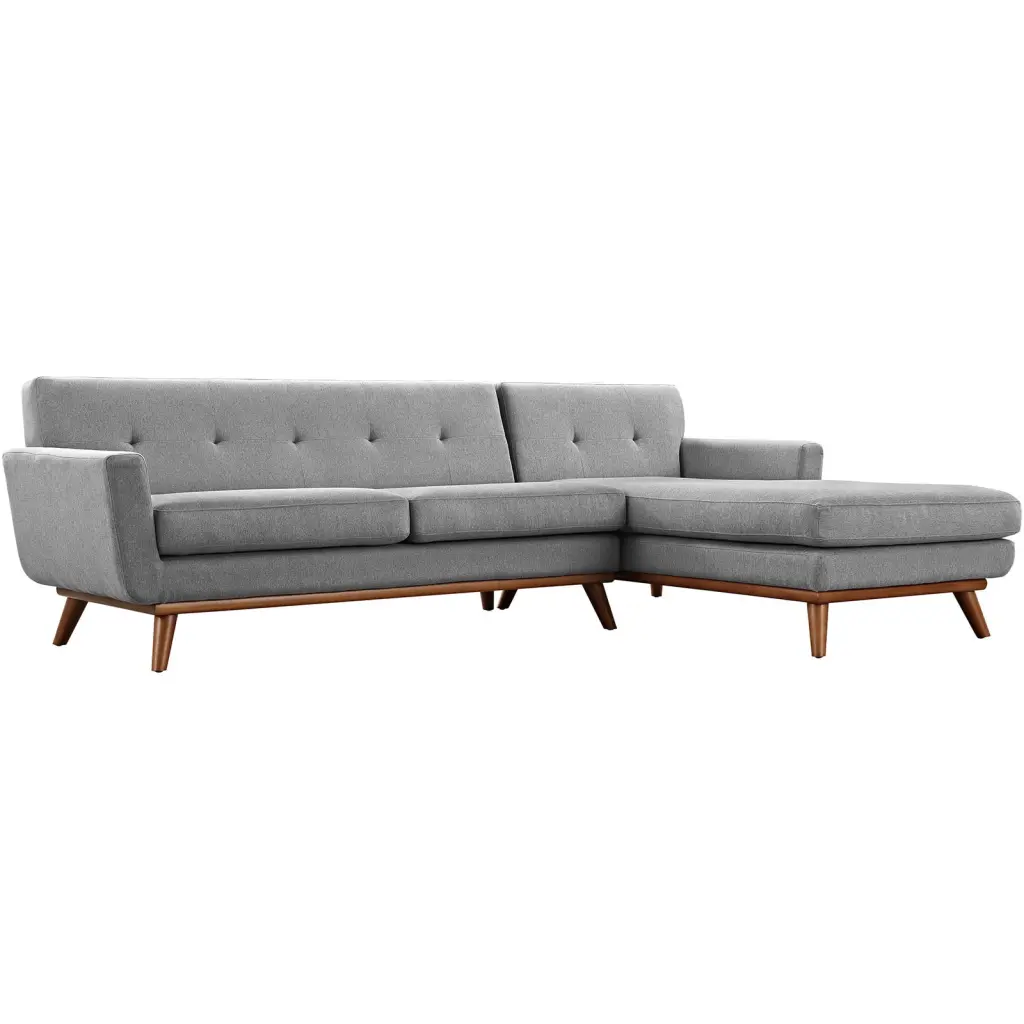 Modern Urban Contemporary Right-Facing Sectional Sofa Grey Fabric