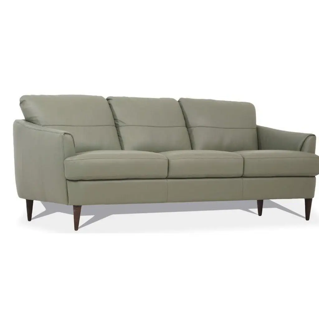 Contemporary Moss Green Leather Sofa Acme Helena 54570 - Stylish Living Room Centerpiece