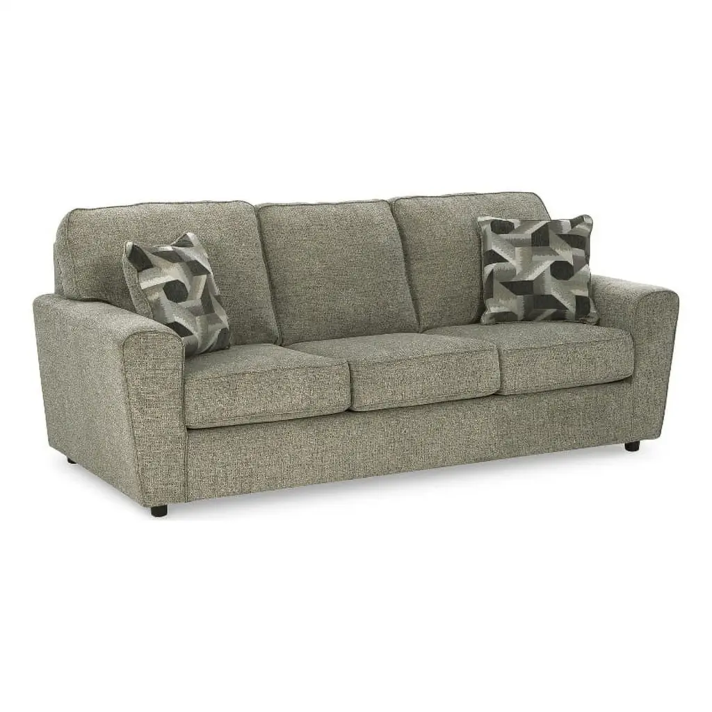Ashley Furniture Cascilla Contemporary Fabric & Wood Sofa Light Gray