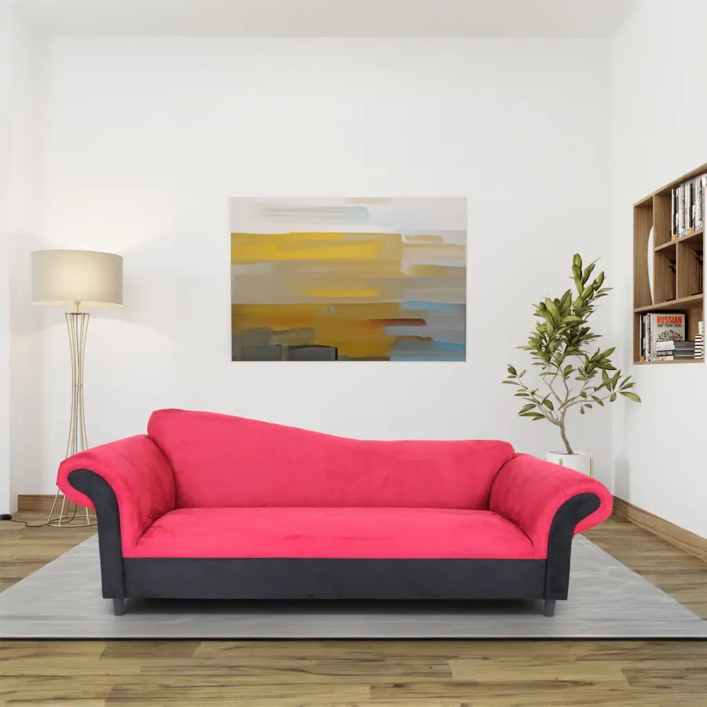Coast to Coast Sofas S-back Red and Black Velvet Sofa - Bold and Comfortable Any Room