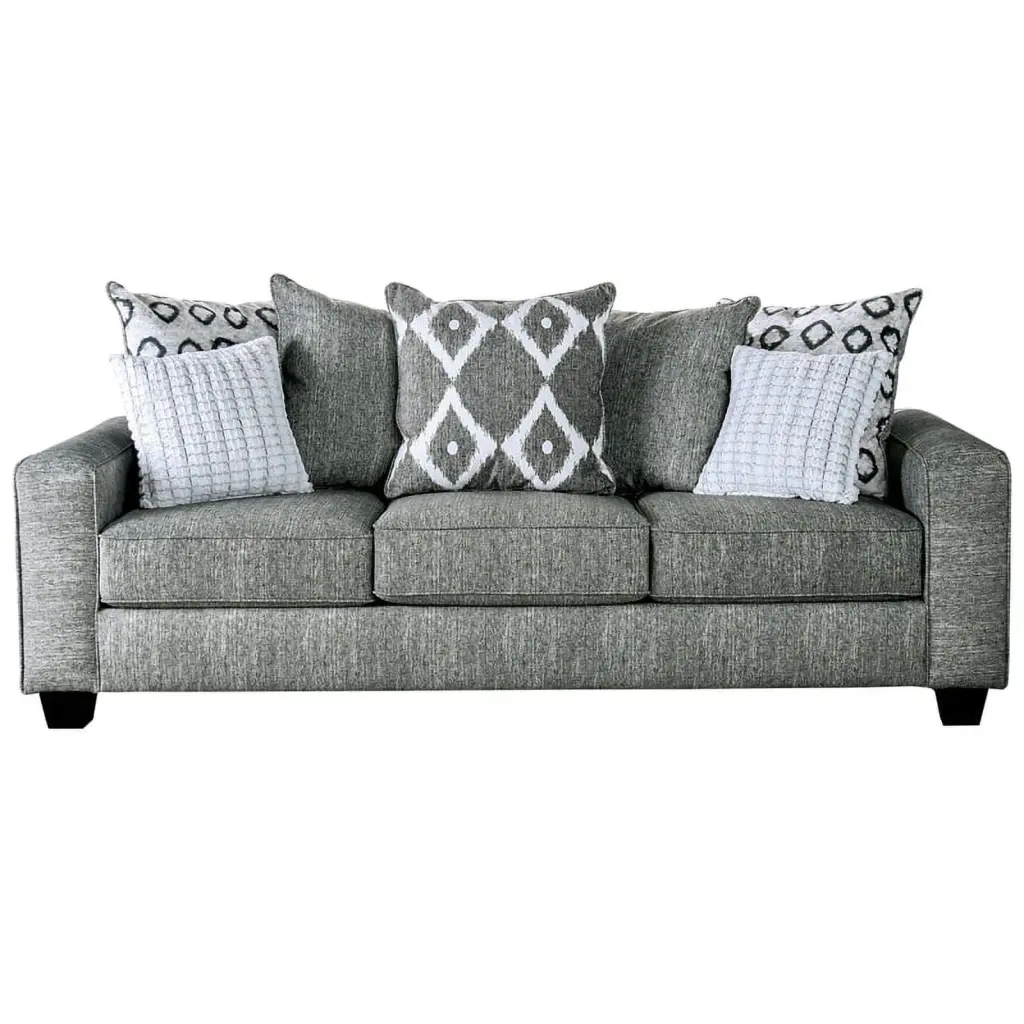 Furniture America Amberly Contemporary Fabric Sofa Gray