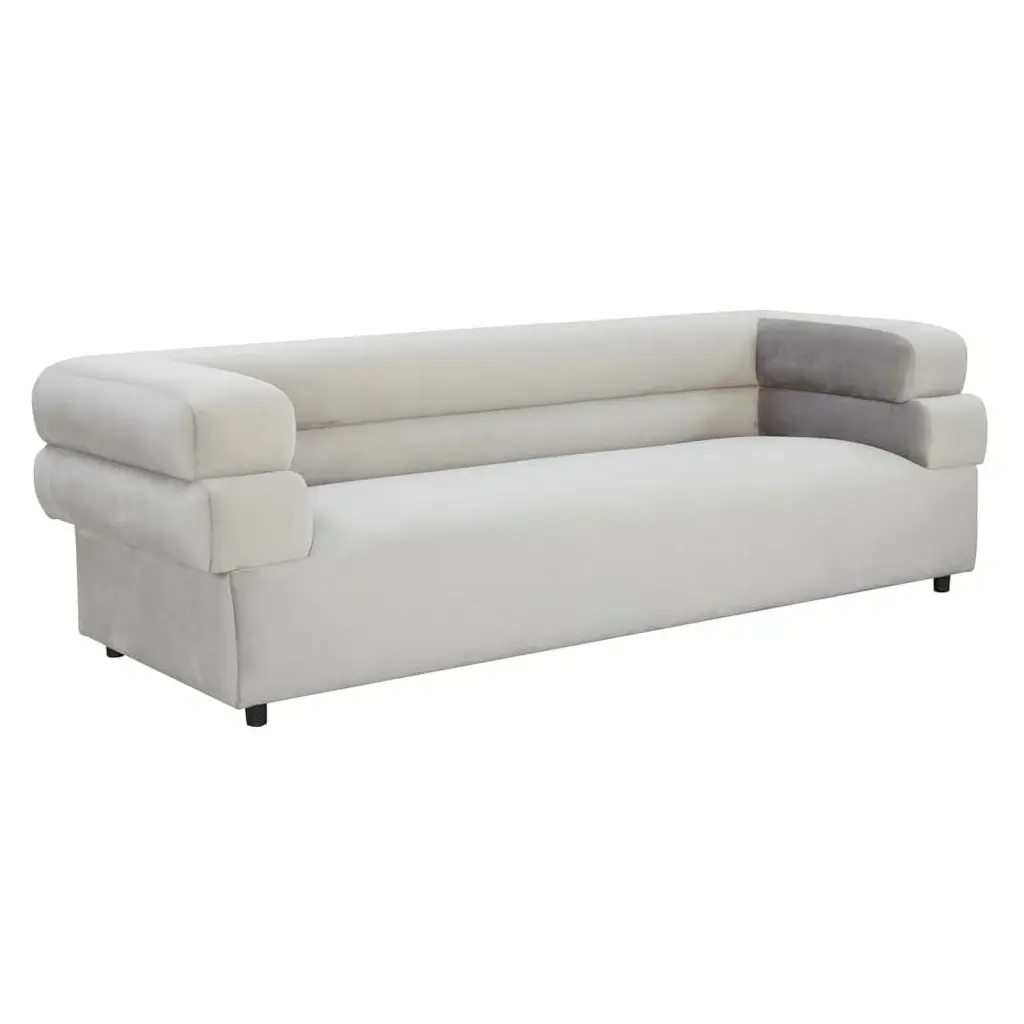 Maklaine Modern Contemporary Light Gray Velvet Sofa Home Decor