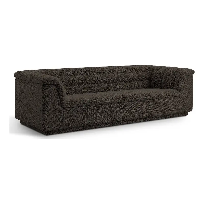 Meridian Furniture Cascade Brown Boucle Fabric Sofa - Elegant Living Room Sofa