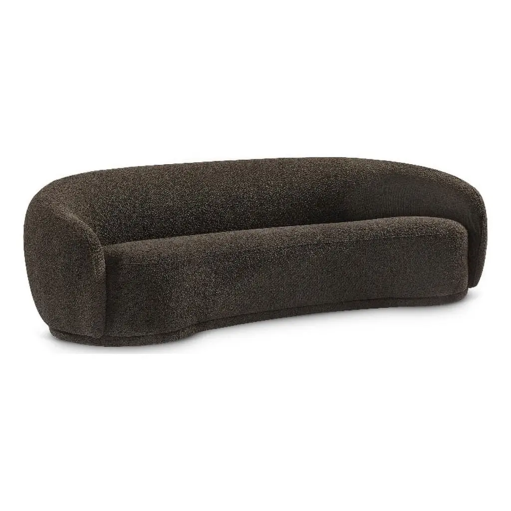 Meridian Furniture Hyde Brown Boucle Fabric Sofa - Modern Living Room Sofa