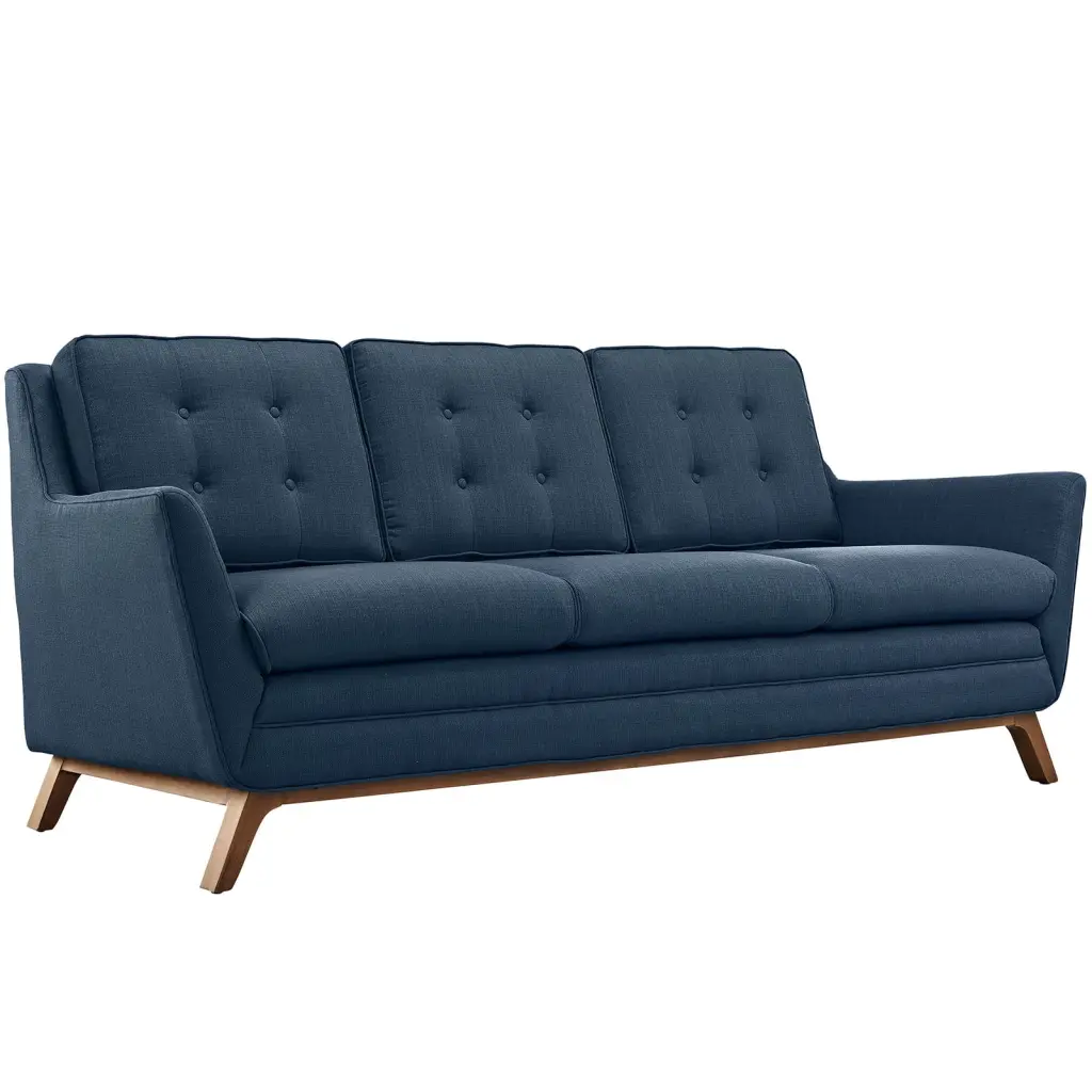 Modern Contemporary Fabric Sofa Navy Blue